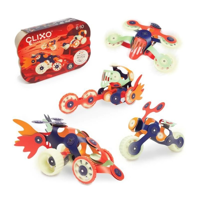 Mars Rovers CLIXO - GIPSY TOYS - Jeu de construction magnétique, flex Mars Rovers CLIXO - GIPSY TOYS - Jeu de construction magnétique, flex