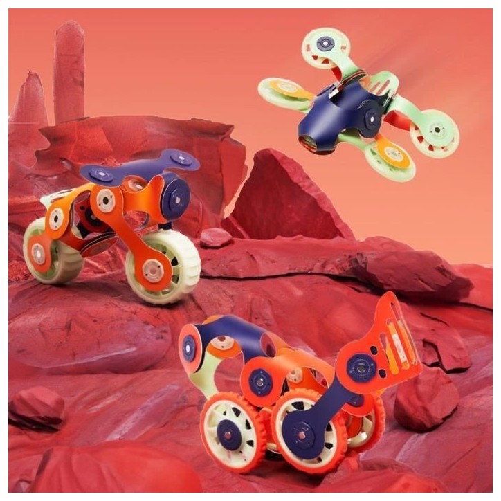 Mars Rovers CLIXO - GIPSY TOYS - Jeu de construction magnétique, flexible - 30 pcs - des 6 ans - Brille dans la nuit