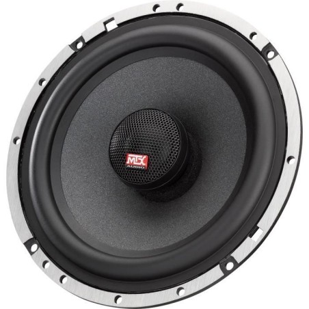 MTX TX665C Haut-parleurs voiture Coaxiaux 16,5cm 2 voies 90W RMS 4 Châssis alu Tweeters néodyme dôme soie Membrane pulpe cél