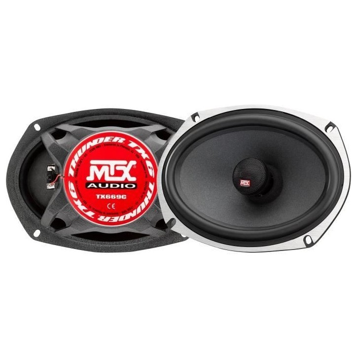 MTX TX669C Haut-parleurs voiture Coaxiaux 15x23cm 6x9 2 voies 120W RMS 4 Châssis alu Tweeters néodyme dôme soie Membrane fibr MTX TX669C Haut-parleurs voiture Coaxiaux 15x23cm 6x9 2 voies 120W RMS 4 Châssis alu Tweeters néodyme dôme soie Membrane fibr