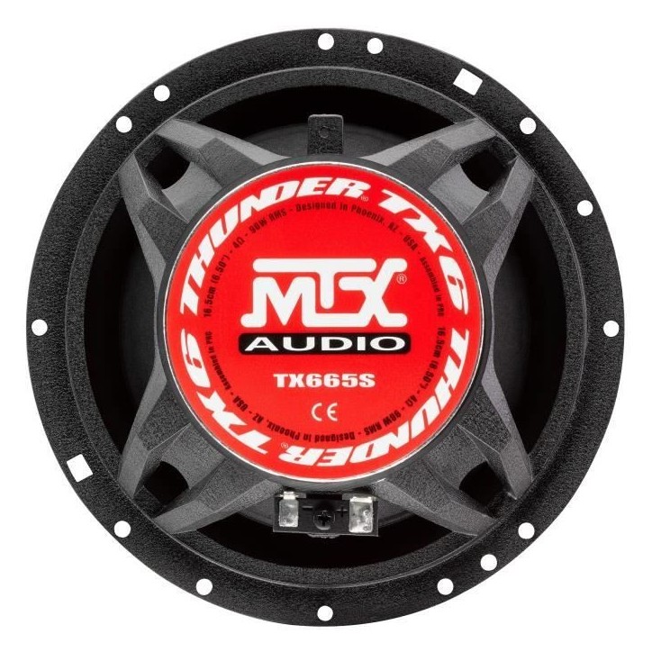 Kit 2 voies - MTX AUDIO - 16,5cm - 4O - 90Wrms - Câssis aluminium - Bobine Ø30mm TIL - Tweeter néodyme Ø28mm Kit 2 voies - MTX AUDIO - 16,5cm - 4O - 90Wrms - Câssis aluminium - Bobine Ø30mm TIL - Tweeter néodyme Ø28mm