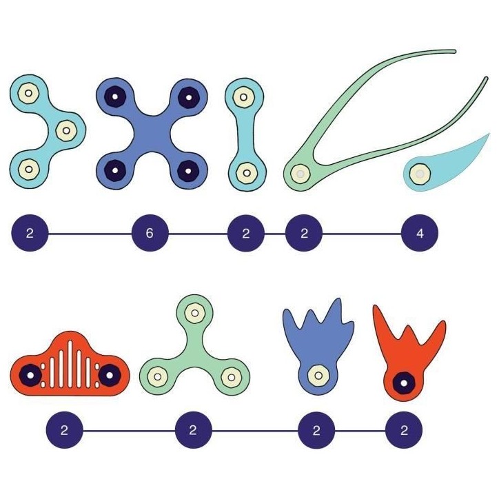 Ocean Creatures CLIXO - GIPSY TOYS - Jouet de construction magnétique phosphorescent - 24 pcs