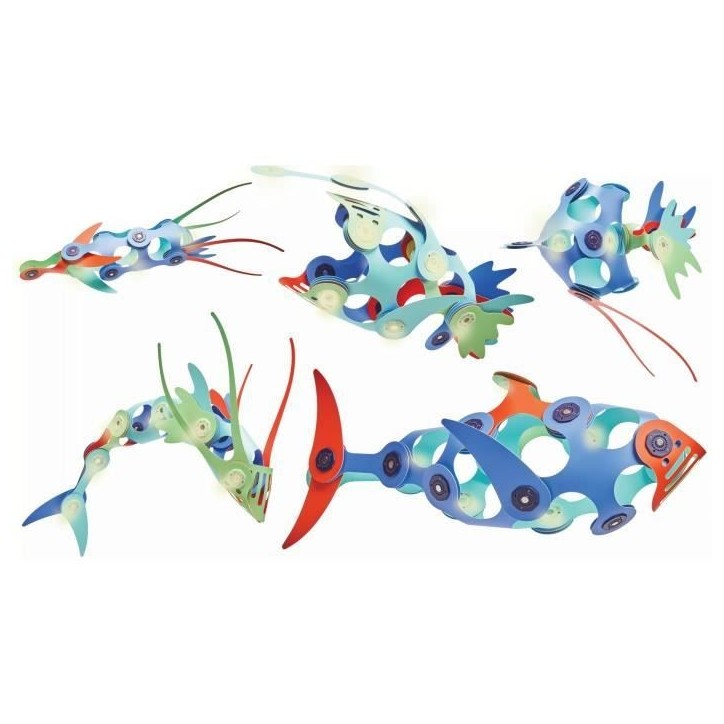 Ocean Creatures CLIXO - GIPSY TOYS - Jouet de construction magnétique phosphorescent - 24 pcs