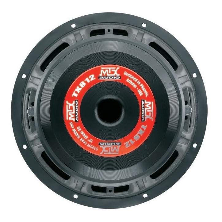 MTX TX812 Subwoofer voiture HighEnd 30cm 1800W RMS 2 châssis alu bobine 3 pour caisson clos ou reflex membrane fibre MTX TX812 Subwoofer voiture HighEnd 30cm 1800W RMS 2 châssis alu bobine 3 pour caisson clos ou reflex membrane fibre