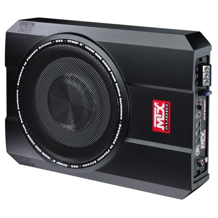Caisson de grave amplifié - MTX AUDIO - RTU8P - 20 cm - 150W RMS - Télécommande EBC