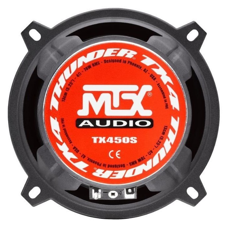 MTX TX450S Haut-parleurs voiture Kit 2 voies 13cm 70W RMS 4 Tweeters néodyme 25mm Membranes pulpe célulose MTX TX450S Haut-parleurs voiture Kit 2 voies 13cm 70W RMS 4 Tweeters néodyme 25mm Membranes pulpe célulose