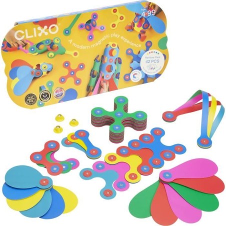 Rainbow Pack CLIXO - GIPSY TOYS - Jeu de Construction Magnétique, Fle
