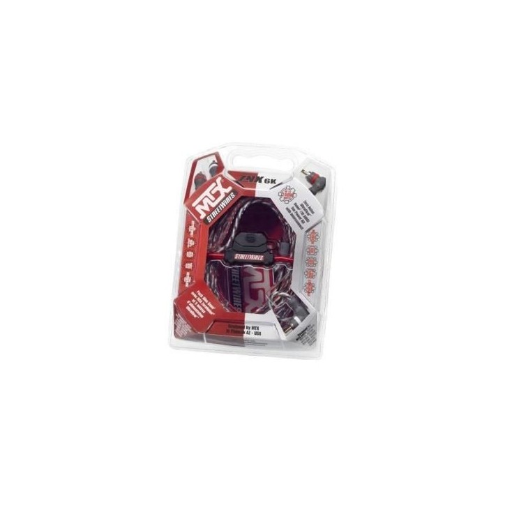 MTX ZNX6K Pack Alimentation 6mm² 5 metres d'alim 0,7m de masse câble RCA porte fusible et accessoires MTX ZNX6K Pack Alimentation 6mm² 5 metres d'alim 0,7m de masse câble RCA porte fusible et accessoires