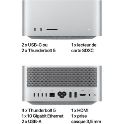 Apple - Mac Studio - 512Go SSD - 36Go RAM - Puce M4 Max - CPU 32 coeur
