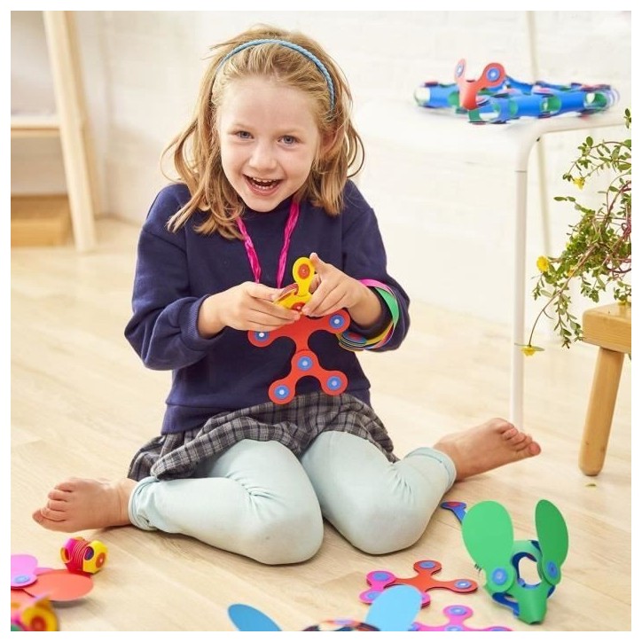 Rainbow Pack CLIXO - GIPSY TOYS - Jeu de Construction Magnétique, Flexible, Durable et Imaginatif - 42 pcs - Des 4 ans