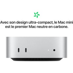 Apple - Mac mini (2024) Puce Apple M4 - RAM 16Go - Stockage 512Go SSD