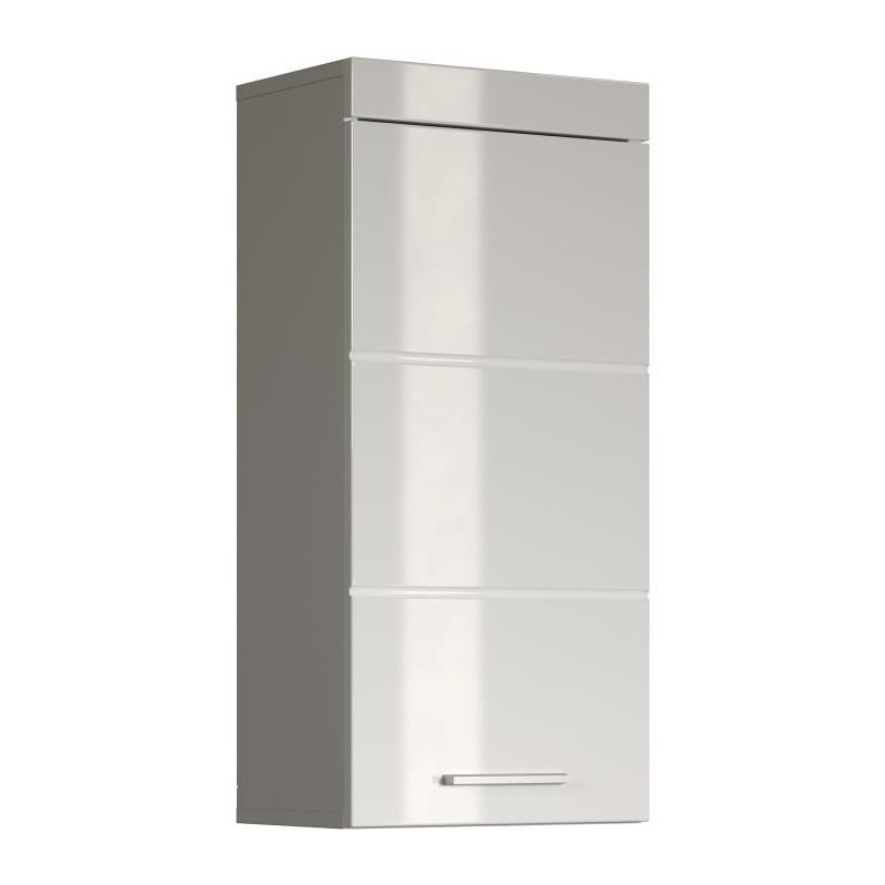Meuble de salle de bain Rangement haut - 1 porte - Blanc - L 37 x P 23 Meuble de salle de bain Rangement haut - 1 porte - Blanc - L 37 x P 23