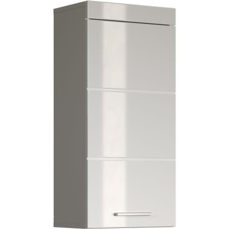 Meuble de salle de bain Rangement haut - 1 porte - Blanc - L 37 x P 23