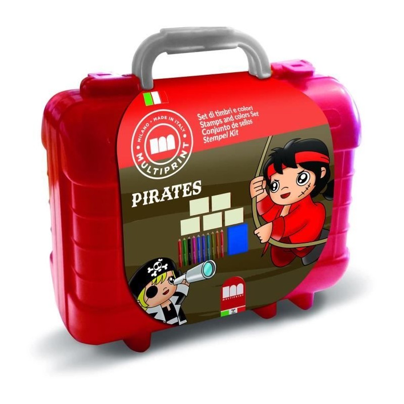 Travel Set - MULTIPRINT - 42927 - 5 tampons Les Pirates, 10 crayons Travel Set - MULTIPRINT - 42927 - 5 tampons Les Pirates, 10 crayons