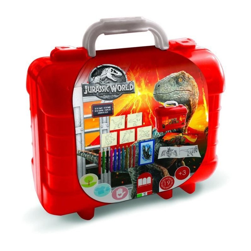 Travel Set - MULTIPRINT - 42975 - 5 tampons Jurassic World, 10 crayons Travel Set - MULTIPRINT - 42975 - 5 tampons Jurassic World, 10 crayons
