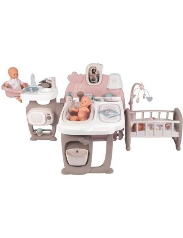 SMOBY - Baby Nurse Grande Maison des Bébés - Cuisine, Salle de Bain et Chambre - Multicolore