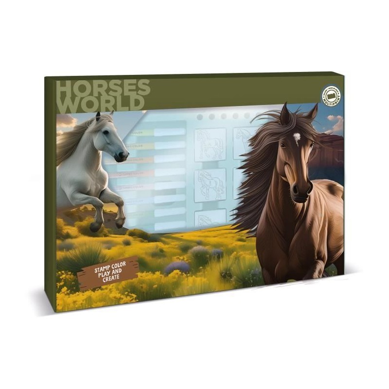 Coffret de tampons - MULTIPRINT - 4895 - Les Chevaux - 7 tampons bois
