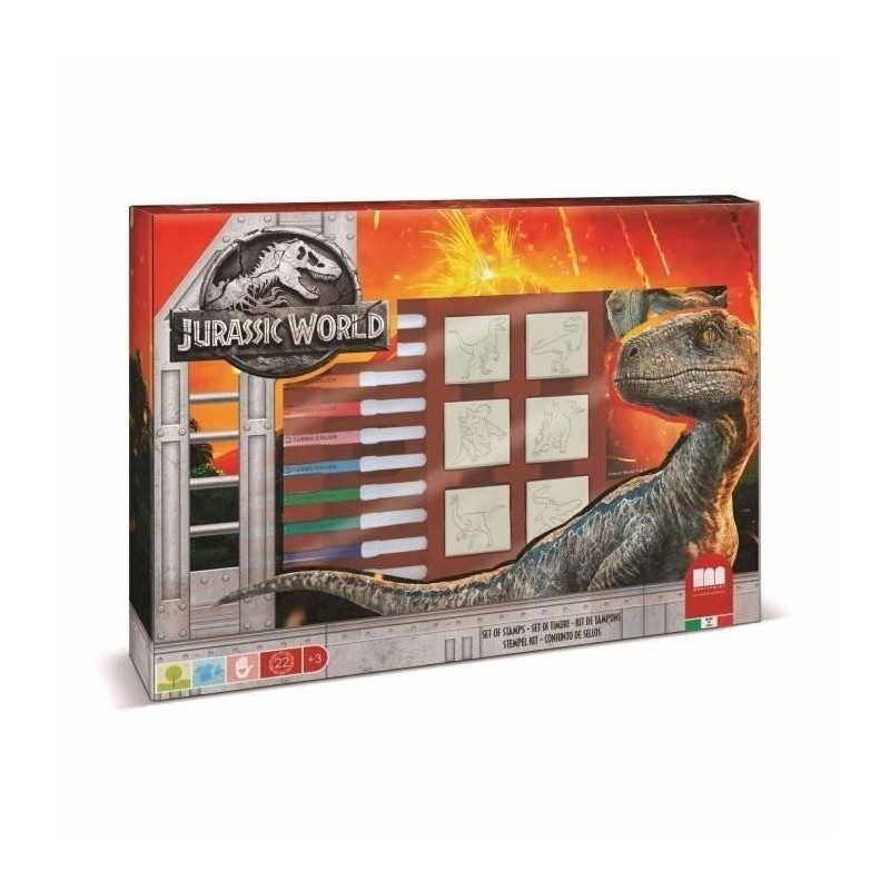 Coffret de tampons - MULTIPRINT - 4975 - Jurassic World - 7 tampons bo Coffret de tampons - MULTIPRINT - 4975 - Jurassic World - 7 tampons bo