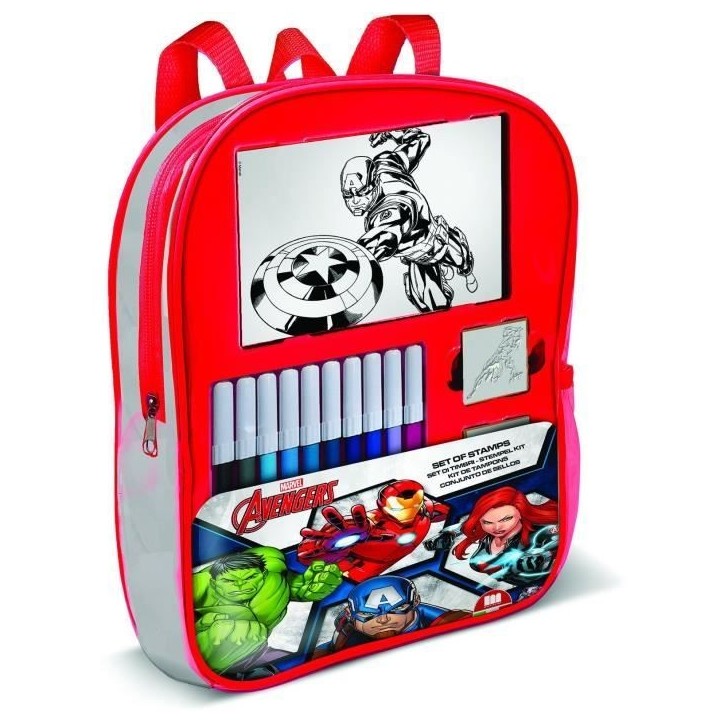 Sac a dos garni - MULTIPRINT - 24873 - 4 tampons Avengers Sac a dos garni - MULTIPRINT - 24873 - 4 tampons Avengers