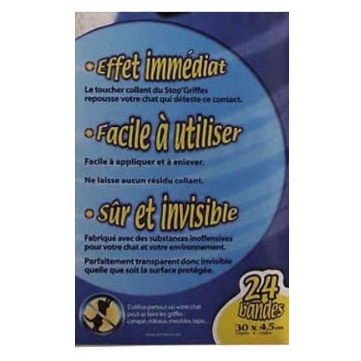 Bandes Stop'Griffes - MUZO - x24 - Transparent - Anti-griffes - Inoffensif pour les animaux