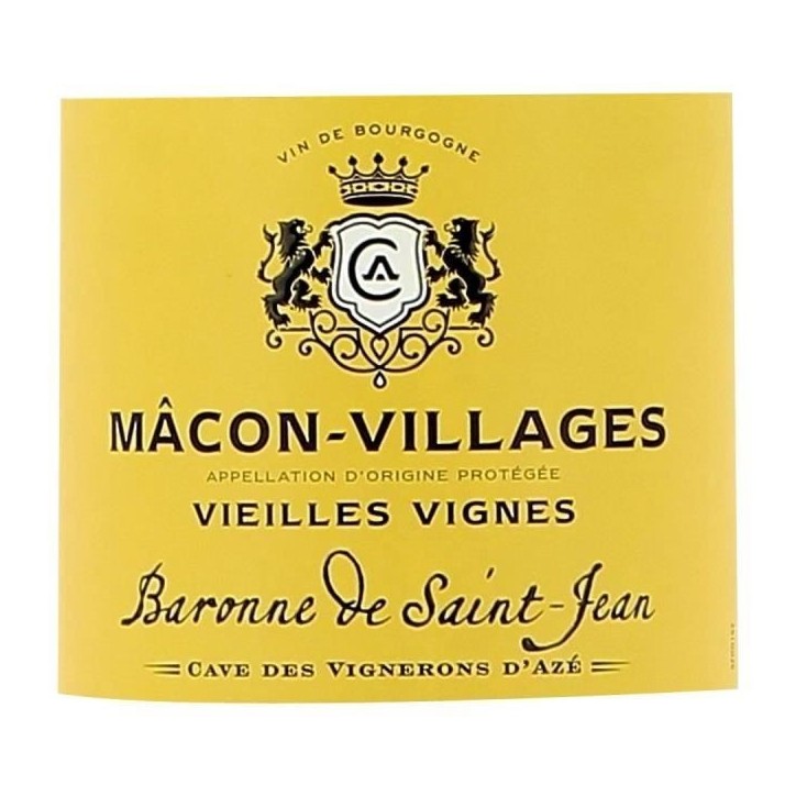 Baronne de Saint-Jean 2022 Mâcon-Villages Vieilles Vignes - Vin blanc de Bourgogne