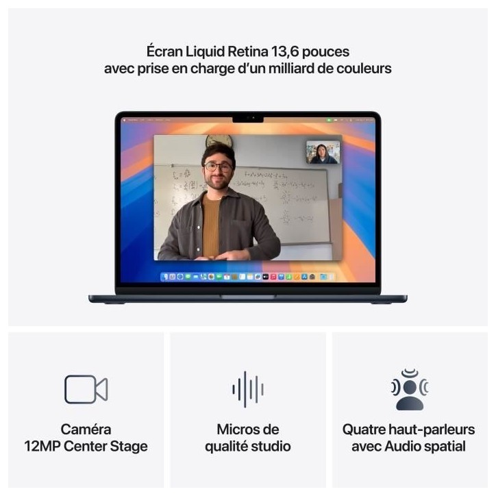 Apple - 13,6 MacBook Air M4 (2025) - RAM 16Go - Stockage 256Go - CPU 10 coeurs - GPU 8 coeurs - Minuit Apple - 13,6 MacBook Air M4 (2025) - RAM 16Go - Stockage 256Go - CPU 10 coeurs - GPU 8 coeurs - Minuit