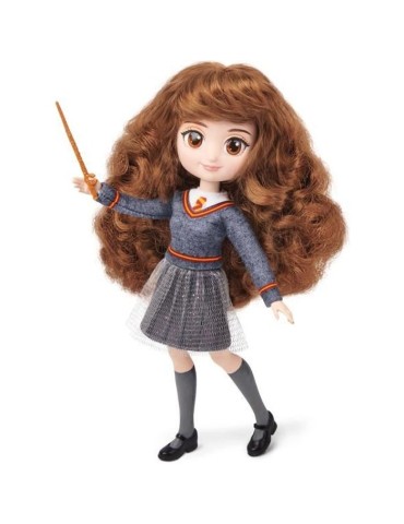 Harry Potter - Poupée Hermione 20cm - Uniforme de Poudlard + baguette magique - Wizarding world