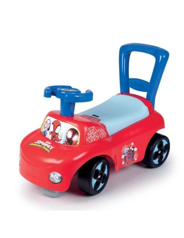 Porteur auto Spidey - Smoby - Fonction Trotteur - Coffre a jouets - Butées anti-bascule