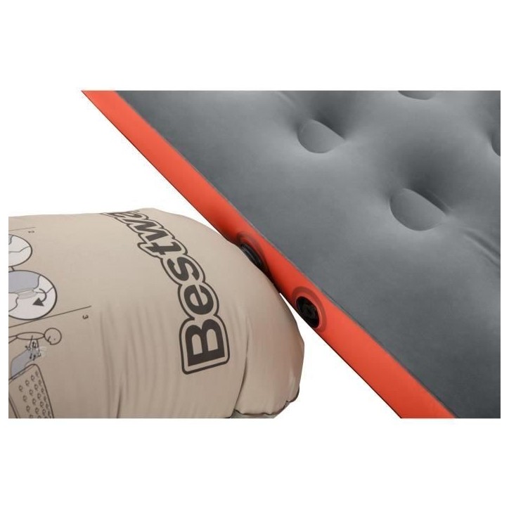 BESTWAY Matelas gonflable camping Pavillo - 2 places Roll & Relax - 203 x 183 x 22 cm - Avec sac de gonflage BESTWAY Matelas gonflable camping Pavillo - 2 places Roll & Relax - 203 x 183 x 22 cm - Avec sac de gonflage