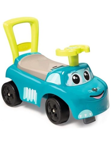 Porteur auto bleu Smoby - Fonction trotteur - Coffre a jouets - 10 mois et plus - Fabrication française
