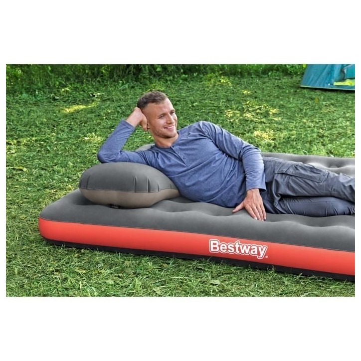 BESTWAY Matelas gonflable camping Pavillo - 2 places Roll & Relax - 203 x 183 x 22 cm - Avec sac de gonflage BESTWAY Matelas gonflable camping Pavillo - 2 places Roll & Relax - 203 x 183 x 22 cm - Avec sac de gonflage