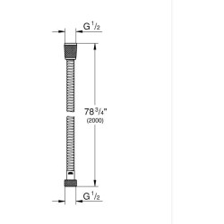 Flexible de douche - GROHE - VitalioFlex Metal - 2 m - Chromé - Rési