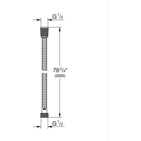 Flexible de douche - GROHE - VitalioFlex Metal - 2 m - Chromé - Résistant aux pliures