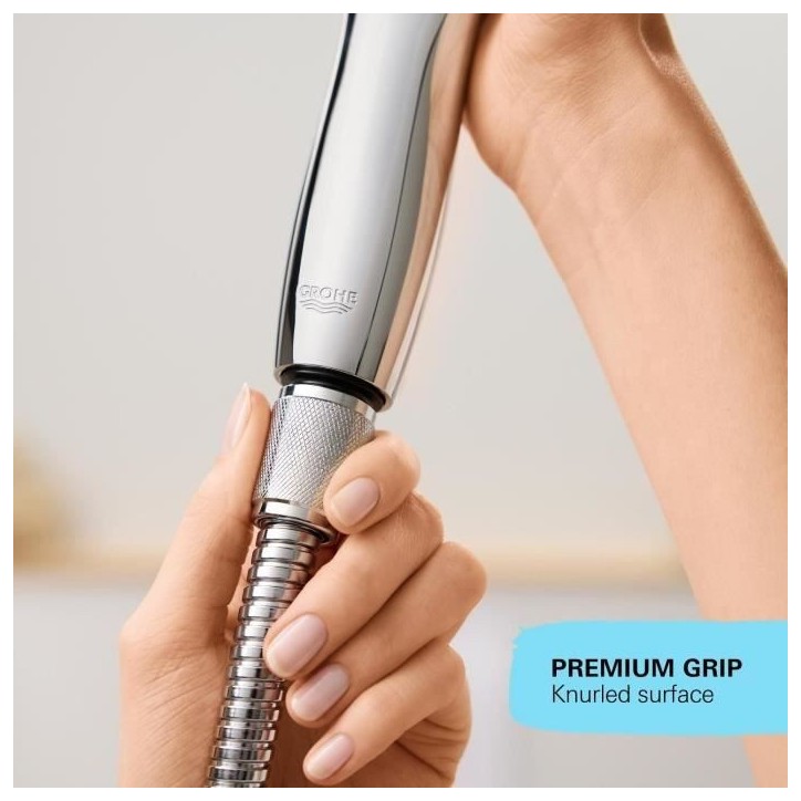 Flexible de douche - GROHE - VitalioFlex Metal - 2 m - Chromé - Résistant aux pliures