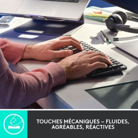 Clavier - Sans fil - Logitech - MX Mechanical - AZERTY - Mécanique - Rétroéclairé - Graphite