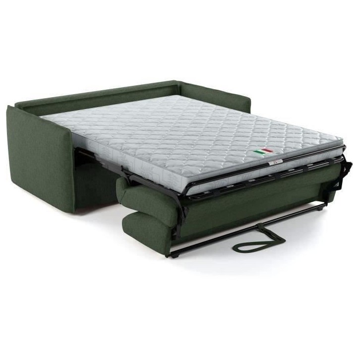 Canapé convertible express - 3 places - MYKONOS - Tissu Vert - 185 x 104 x 90 cm - MONDO Canapé convertible express - 3 places - MYKONOS - Tissu Vert - 185 x 104 x 90 cm - MONDO