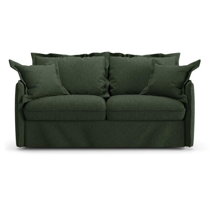 Canapé convertible express - 3 places - MYKONOS - Tissu Vert - 185 x 104 x 90 cm - MONDO Canapé convertible express - 3 places - MYKONOS - Tissu Vert - 185 x 104 x 90 cm - MONDO