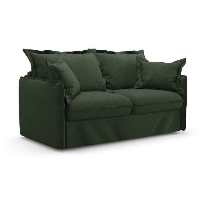 Canapé convertible express - 3 places - MYKONOS - Tissu Vert - 185 x 104 x 90 cm - MONDO Canapé convertible express - 3 places - MYKONOS - Tissu Vert - 185 x 104 x 90 cm - MONDO