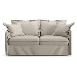 Canapé convertible express - 3 places - MYKONOS - Tissu beige - 185 x