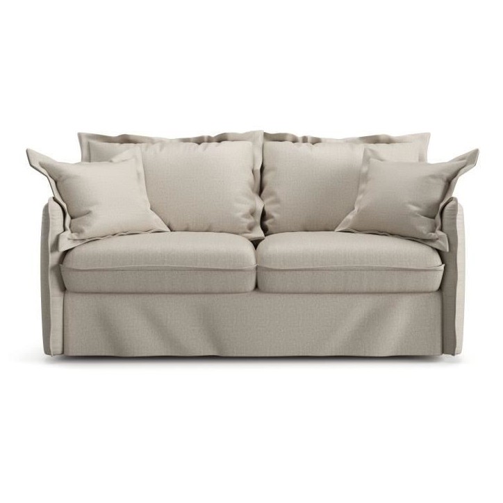 Canapé convertible express - 3 places - MYKONOS - Tissu beige - 185 x 104 x 90 cm - MONDO Canapé convertible express - 3 places - MYKONOS - Tissu beige - 185 x 104 x 90 cm - MONDO