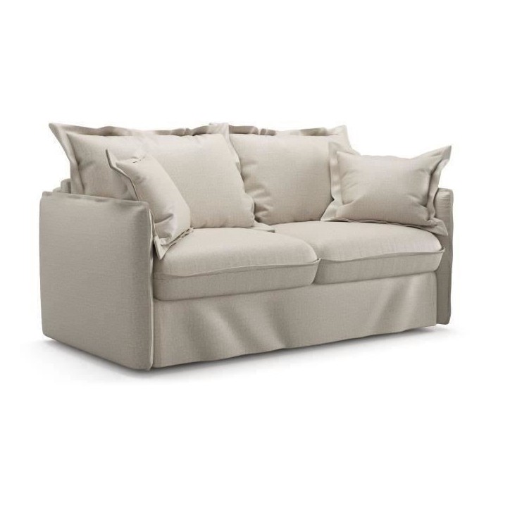 Canapé convertible express - 3 places - MYKONOS - Tissu beige - 185 x 104 x 90 cm - MONDO Canapé convertible express - 3 places - MYKONOS - Tissu beige - 185 x 104 x 90 cm - MONDO