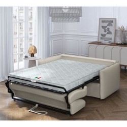 Canapé convertible express - 3 places - MYKONOS - Tissu beige - 185 x