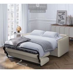Canapé convertible express - 3 places - MYKONOS - Tissu beige - 185 x