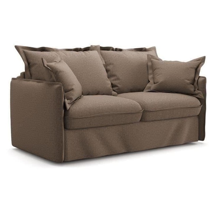 Canapé convertible express - 3 places - MYKONOS - Tissu Chocolat - 185 x 104 x 90 cm - MONDO Canapé convertible express - 3 places - MYKONOS - Tissu Chocolat - 185 x 104 x 90 cm - MONDO