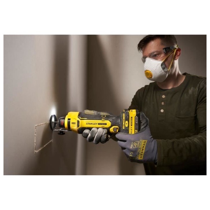 Fraiseuse pour plaques de plâtre sans fil - Stanley Fatmax - SFMCE200B-XJ - 18V - 26000 trs/min - LED - Forets inclus Fraiseuse pour plaques de plâtre sans fil - Stanley Fatmax - SFMCE200B-XJ - 18V - 26000 trs/min - LED - Forets inclus