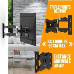 NANOOK Support Mural orientable et inclinable pour téléviseurs 19-43