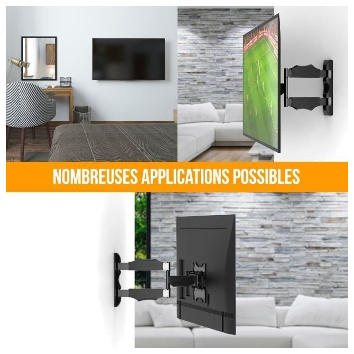 NANOOK Support Mural orientable et inclinable pour téléviseurs 19-43 Pouces - Support Mural pour téléviseurs LCD, LED, QLED NANOOK Support Mural orientable et inclinable pour téléviseurs 19-43 Pouces - Support Mural pour téléviseurs LCD, LED, QLED