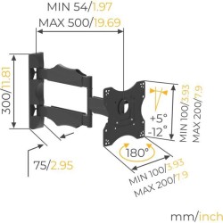 NANOOK Support Mural orientable et inclinable pour téléviseurs 19-43