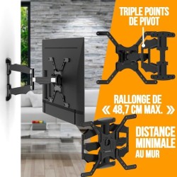 NANOOK Support Mural orientable pour téléviseurs 40-65 Pouces - Incl