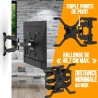 NANOOK Support Mural orientable pour téléviseurs 40-65 Pouces - Incl